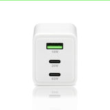 Charger GaN 65W 1x USB, 2x USB-C Quick Charge 4+ Wall Charger - White