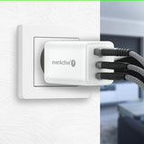 Charger GaN 65W 1x USB, 2x USB-C Quick Charge 4+ Wall Charger - White