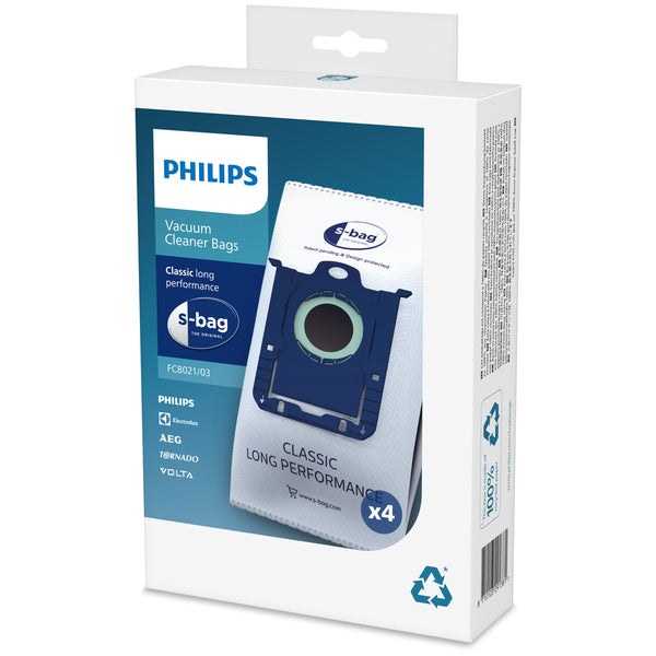 Philips s-bag FC8021/03 Vacuum Cleaner Dust Bags - 4 Pack