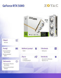 ZOTAC GAMING GeForce RTX 5080 SOLID OC 16GB GDDR7 White Edition Graphics Card