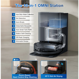 Ecovacs Deebot T80 Omni - Wet&Dry - OZMO ROLLER - 18000 Pa - robot vacuum cleaner - Black