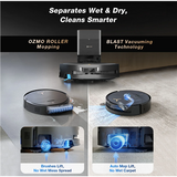 Ecovacs DEEBOT X9 PRO OMNI - Wet&Dry - OZMO ROLLER - 16600 Pa - robot vacuum cleaner - Black