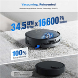 Ecovacs DEEBOT X9 PRO OMNI - Wet&Dry - OZMO ROLLER - 16600 Pa - robot vacuum cleaner - Black