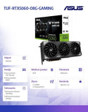Graphics Card GeForce RTX 5060 TUF GAMING OC 8G GDDR7 128BIT HDMI/3DP
