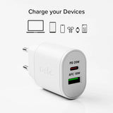 SBS 20W USB/USB-C Wall Charger - White