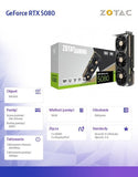 ZOTAC GAMING GeForce RTX 5080 SOLID CORE 16GB GDDR7 Graphics Card