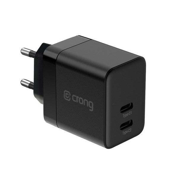 Mains 35W Dual USB-C PD 3.0 Wall Charger with PPS - Black