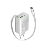CANYON OnCharge 65RC USB-C 65W Charger with Built-In Cable - White