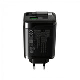 CANYON OnCharge 65RC USB-C Wall Charger with Built-In Cable - 65W Power Delivery & Quick Charge - Black (EU Plug)