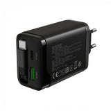 CANYON OnCharge 65RC USB-C Wall Charger with Built-In Cable - 65W Power Delivery & Quick Charge - Black (EU Plug)