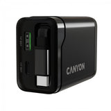CANYON OnCharge 65RC USB-C Wall Charger with Built-In Cable - 65W Power Delivery & Quick Charge - Black (EU Plug)