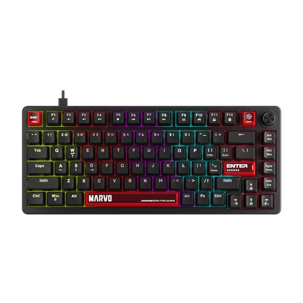 MARVO KG936 Arma 82 RGB Wired Gaming Keyboard - 75% Layout, Black