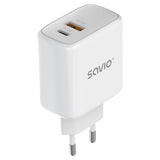 Savio LA-12 Universal AC Fast Mobile Device Charger - White