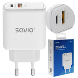 Savio LA-12 Universal AC Fast Mobile Device Charger - White