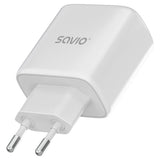 SAVIO LA-12 20W USB-C Power Adapter - White