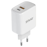 SAVIO LA-12 20W USB-C Power Adapter - White
