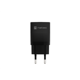 NATEC Ribera GaN 30W USB-A + USB-C PD Charger - Black