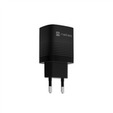 NATEC Ribera GaN 30W USB-A + USB-C PD Charger - Black