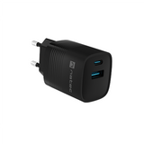NATEC Ribera GaN 30W USB-A + USB-C PD Charger - Black