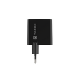 NATEC Ribera GaN 45W USB-A + USB-C Power Delivery Charger - Black