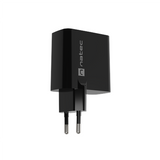 NATEC Ribera GaN 45W USB-A + USB-C Power Delivery Charger - Black