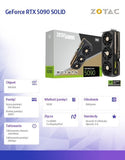 Zotac GAMING GeForce RTX 5090 SOLID NVIDIA 32GB GDDR7 Graphics Card