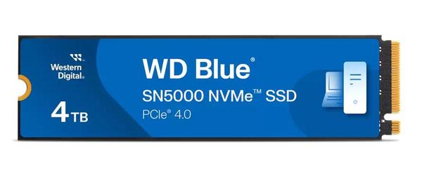 SSD-SANDISK-Blue SN5000-4TB-M.2-NVMe-Write speed 5000 MBytes/sec-Read speed 5500 MBytes/sec-2.38mm-TBW 1200 TB-WDS400T4B0E