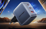 Vention 70W GaN PD Charger - 1x USB-A, 2x USB-C (Black)