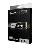 Lexar SSD - LNQ790X512G-RNNNG - 512 GB - SSD form factor M.2 - Solid-state drive interface PCIe Gen 4X4, NVMe - Read speed 6400 MB/s - Write speed 2900 MB/s