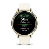 Garmin Venu 4 Smart Watch 41mm Moon Gold with Bone Silicone Band