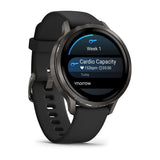 Garmin Venu 4 Smartwatch, 41mm, Slate with Black Silicone Strap