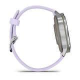 Garmin Venu 4 Smartwatch, 41mm Silver with Purple Silicone Band