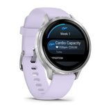 Garmin Venu 4 Smartwatch, 41mm Silver with Purple Silicone Band