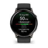 Garmin Venu 4 GPS Smartwatch, 45mm, Slate with Black Silicone Strap