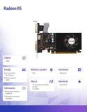 Graphics card Radeon R5 230 1GB DDR3 64Bit DVI HDMI VGA LP