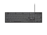 Natec TROUT SLIM USB Keyboard, US Layout, Black