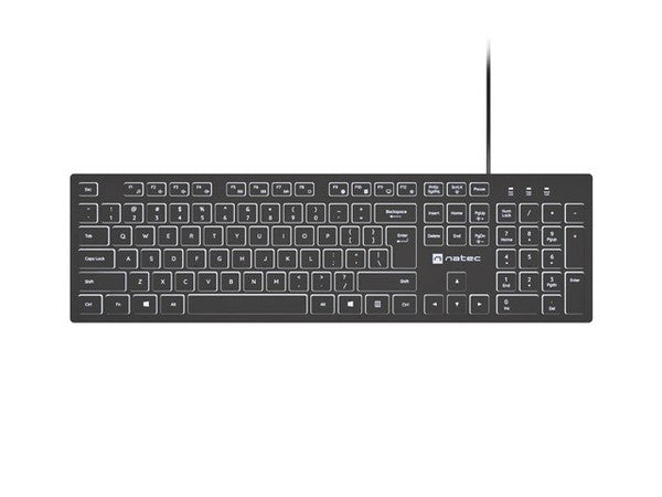 Natec Herring Glow Wired Keyboard - US Layout, Black