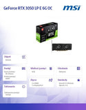 MSI GeForce RTX 3050 LP E 6GB OC Graphics Card