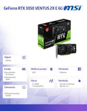 MSI GeForce RTX 3050 VENTUS 2X E 6G OC Graphics Card