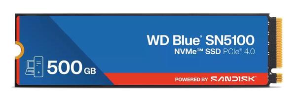 SSD-SANDISK-300xTBW rating-MTBF 1750000 h-Read speed 6600 MB/s-Write speed 5600 MB/s-NVMe Yes-PCI Express 4.0-M.2-500 GB-POWERED BY SANDISK-Blue ...