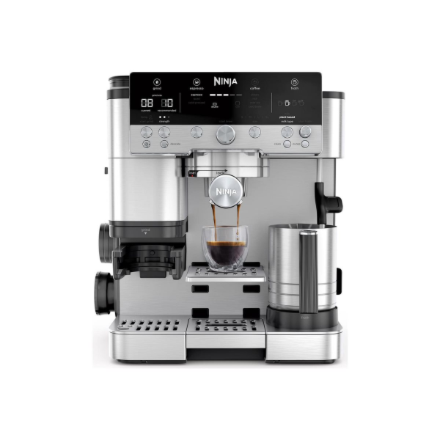 NINJA - Espresso Coffee Maker - ES601EU Luxe Café Premier - Pump pressure 11 bar - Built-in milk frother - Ground - 1650 W - Black/Stainless Steel