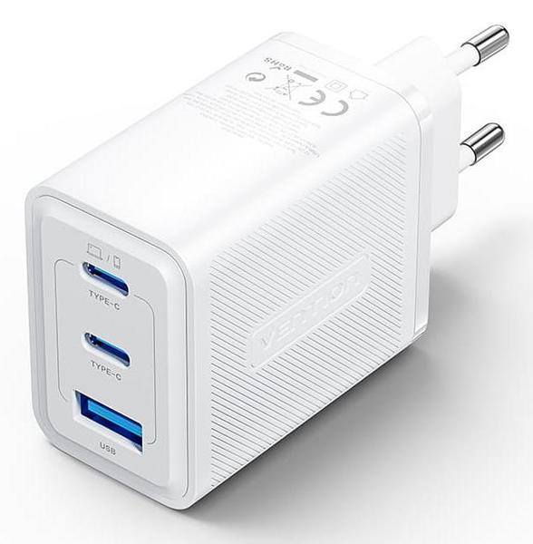 Vention 65W USB/3P Wall Charger - White (FERW0-EU)