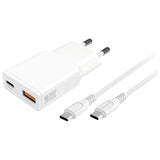 SAVIO LA-12 20W USB-C Power Adapter - White