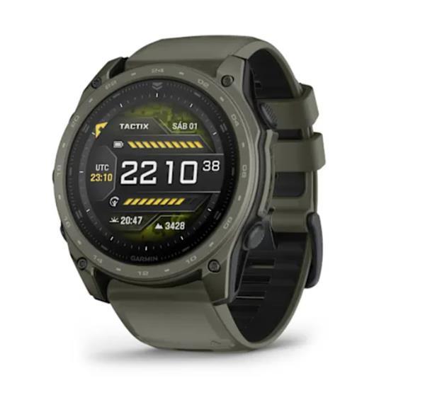 Garmin tactix 8 AMOLED Smartwatch, 51mm, Cerakote, Applied Ballistics Ultralight Calculator, Olive Green