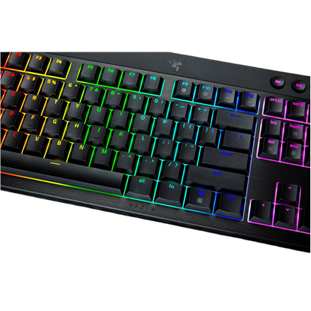 Razer BlackWidow V4 Low-Profile Tenkeyless HyperSpeed Wireless Gaming Keyboard - US Layout, Green Switches, Black