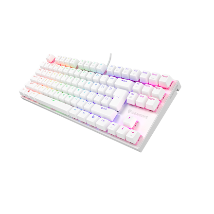 Genesis THOR 303 Mechanical Gaming Keyboard - Wired - US Layout - Outemu Peach Silent Switches - White