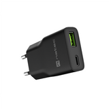 NATEC Ribera GaN 30W USB-A + USB-C PD Charger - Black