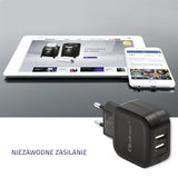 QOLTEC 50188 AC Adapter - 17W, 5V, 3.4A with 2xUSB & USB-C