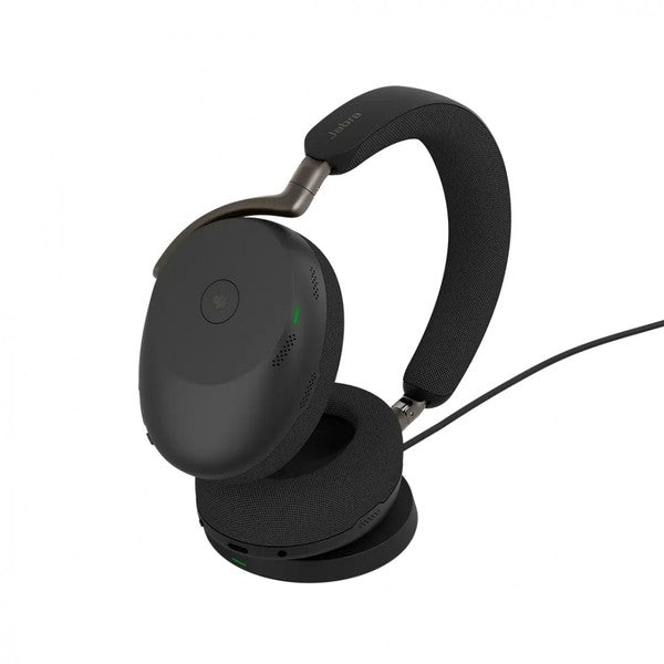 Jabra Evolve2 85 MS Wireless Headset with Link380a - Black, Wireless Charging
