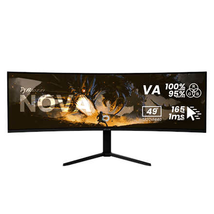 Arozzi Nova - 49 " - VA - 32:9 - 165 Hz - 4 ms - 5120 x 1440 pixels - 350 cd/m² - HDMI ports quantity 2 - Black
